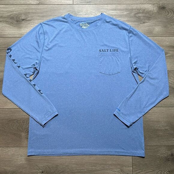 Salt Life Other - Salt Life SLX Blue Graphic Long Sleeve Fishing Shirt Size XL
